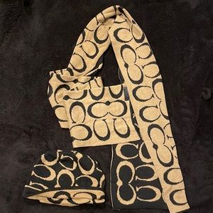 Coach scarf and cap set one size fits all.